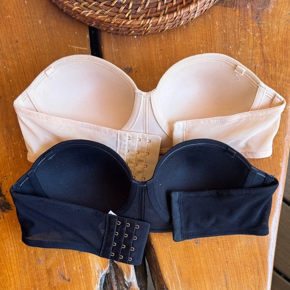 Lively No-Wire Seamless Jet Black and Toasted Almond Strapless Bra Bundle - Picture 8 of 9